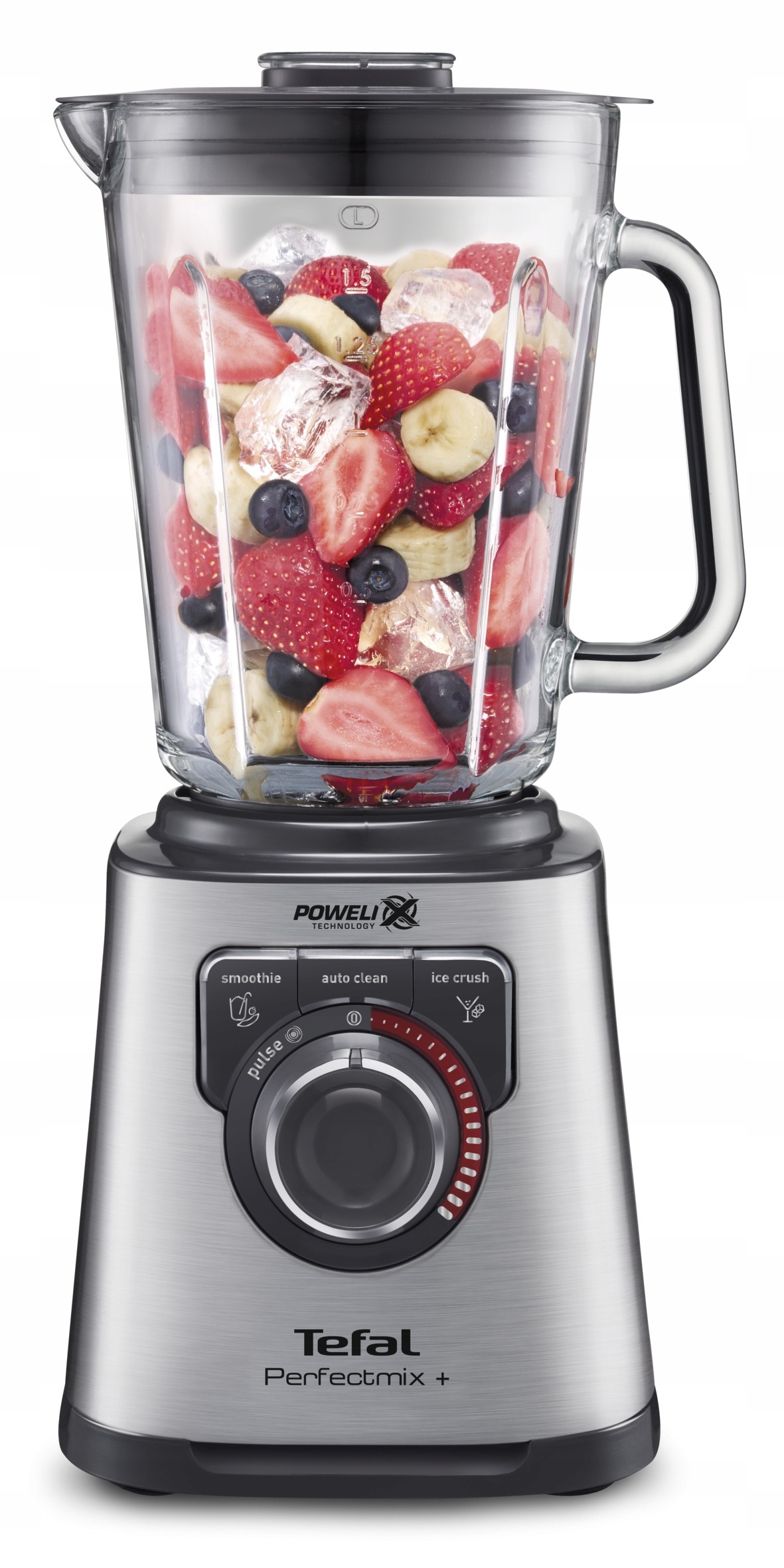 Tefal Perfect Mix+ BL811D38 stolný mixér 1200 W – sklenená nádoba 2 l, Triple’Ax čepele, drvenie ľadu