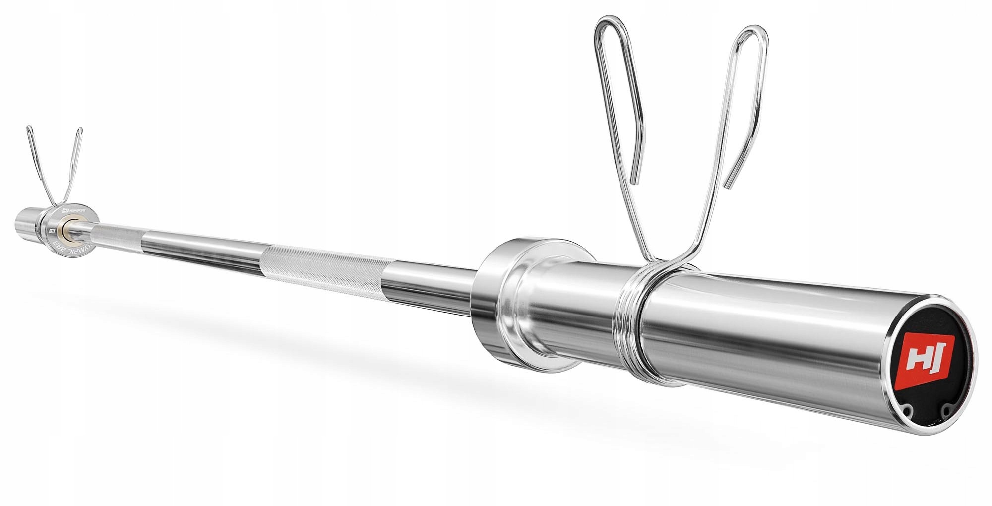Olympijská rovná tyč Hop-Sport 220 cm / 50 mm, otočné puzdrá, 320 kg