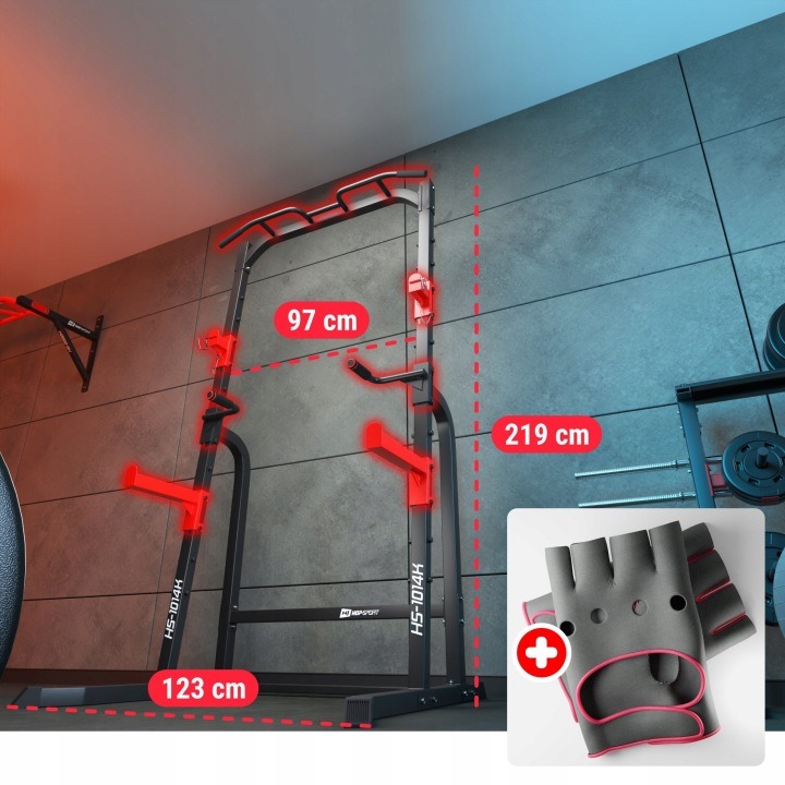 Hop-Sport HS-1014K nastaviteľné tréningové bradlá s hrazdou a stojanmi na činku, nosnosť 300 kg