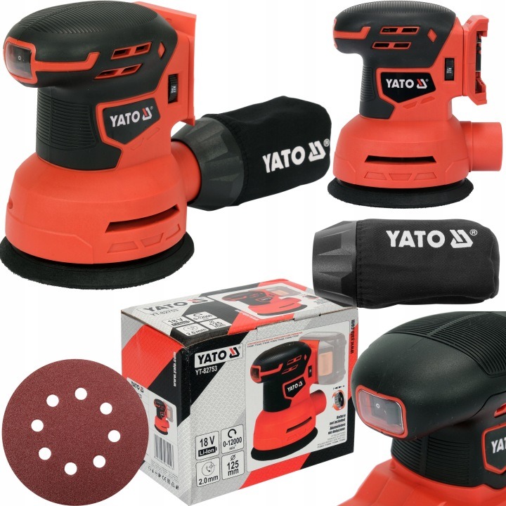 YATO YT-82753 18V akumulátorová excentrická brúska 125 mm s reguláciou otáčok bez batérie
