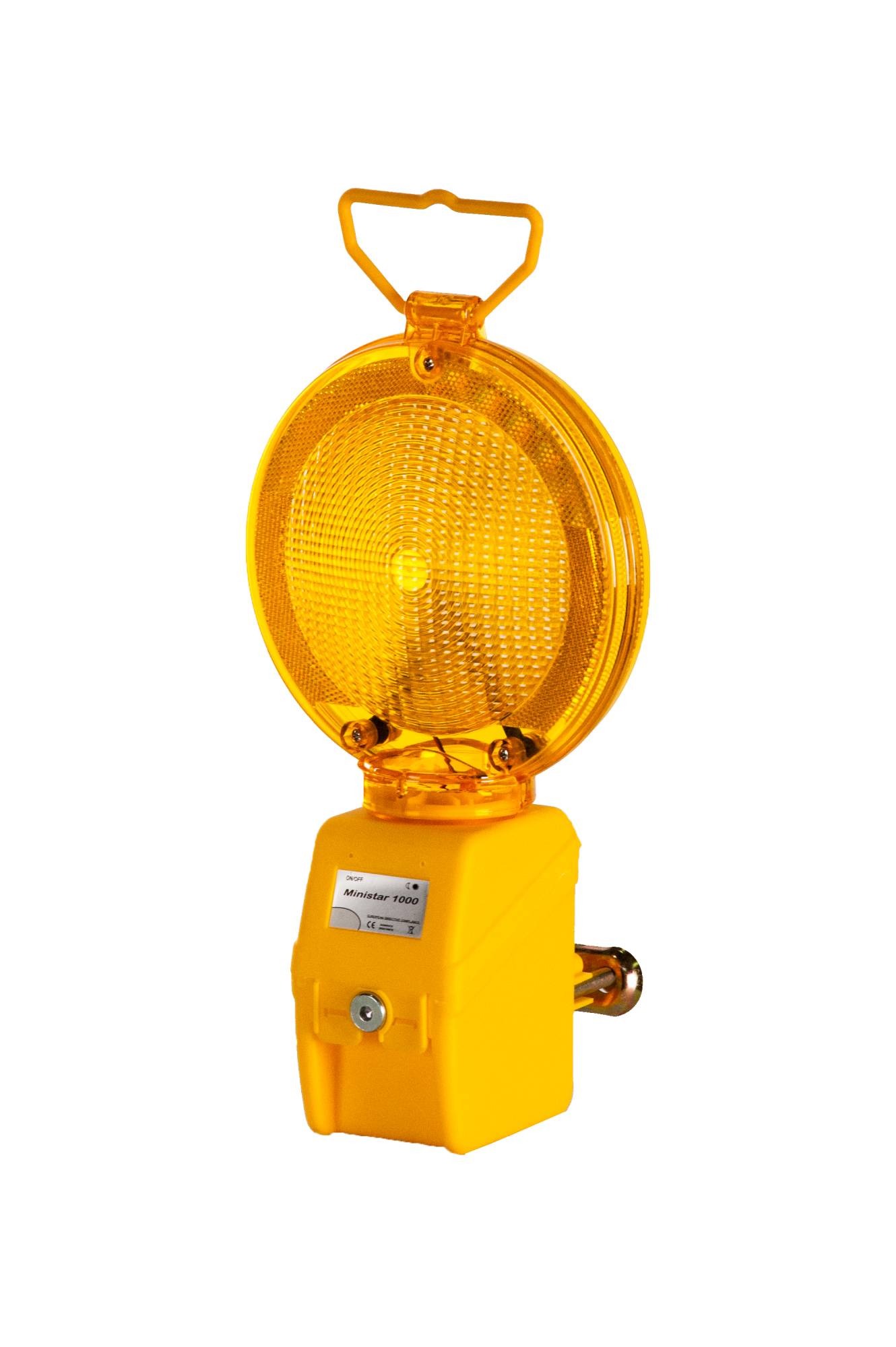 Výstražná cestná lampa MiniStar 1000 so súmrakovým senzorom LED žltá blikajúca