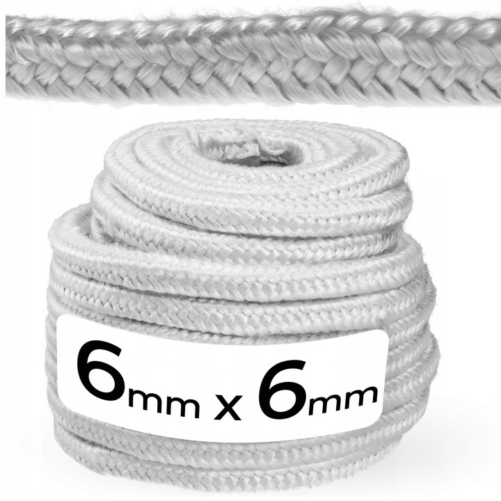 Žiaruvzdorná tesniaca šnúra 6 × 6 mm pre krby, kachle a kotly – 1 m