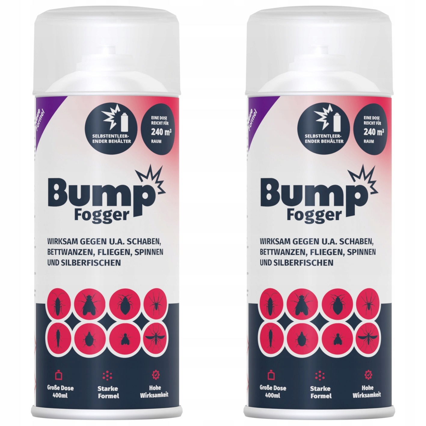 BUMP FOGGER 2x400 ml – dymová bomba proti hmyzu, plošticiam, švábom, blchám a rybenkám