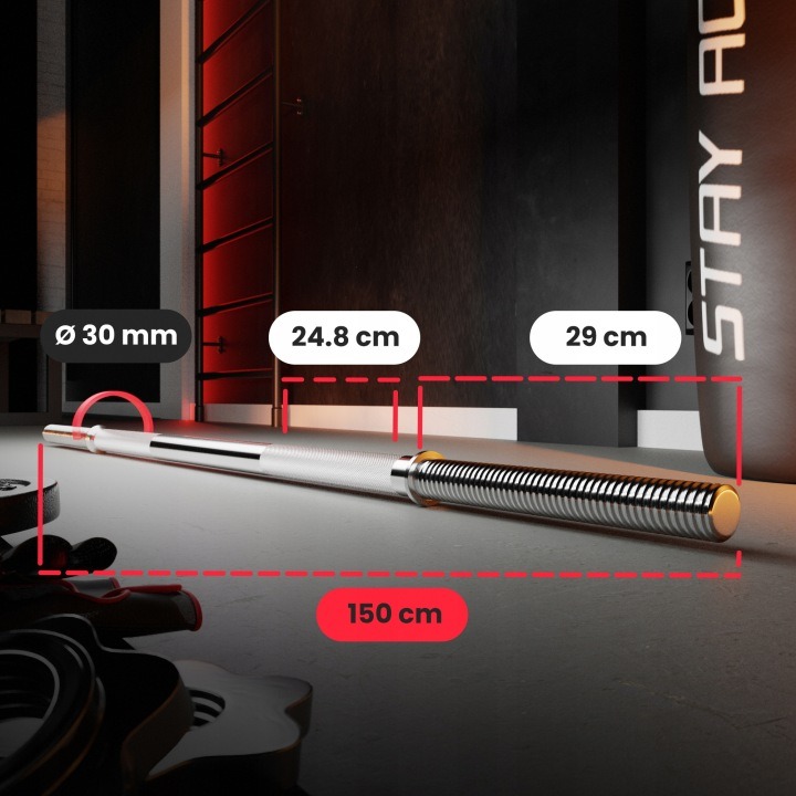 Hop-Sport HS-S150-30 rovná celooceľová tyč 150 cm, 30 mm, 100 kg