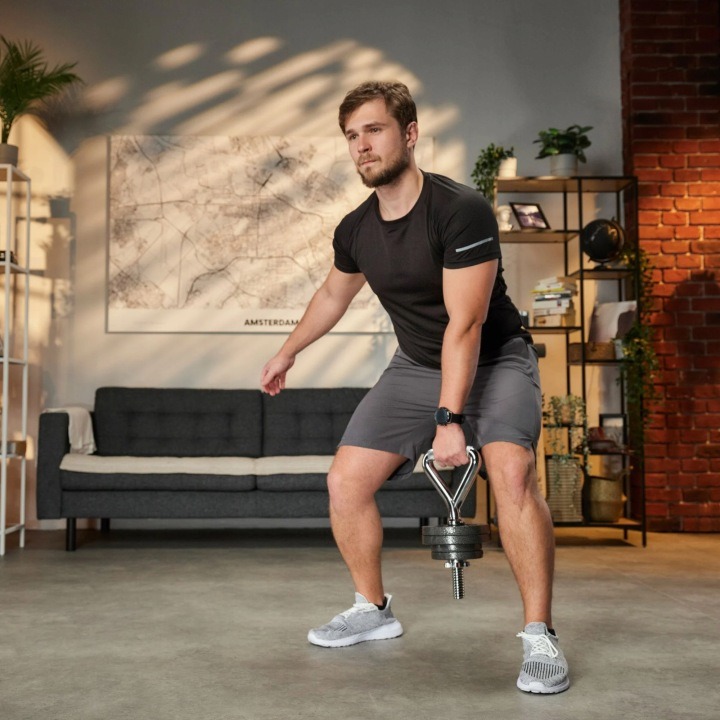 Hop-Sport nastaviteľná oceľová tyč na kettlebell 37 cm, 30 mm, 50 kg