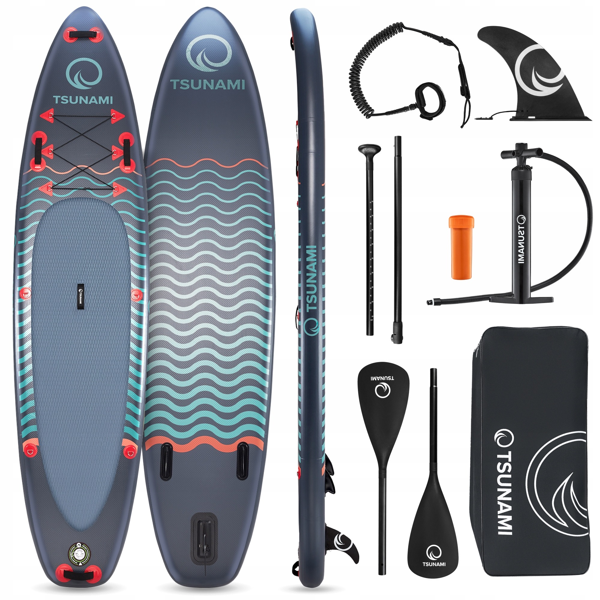 SUP doska TSUNAMI 350 cm – nafukovací paddle board s pádlom, pumpou a kompletným príslušenstvom