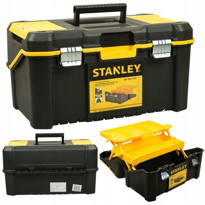 STANLEY STST83397-1 3-poschodový kufor na náradie 23,6 l s organizérmi a kovovými západkami
