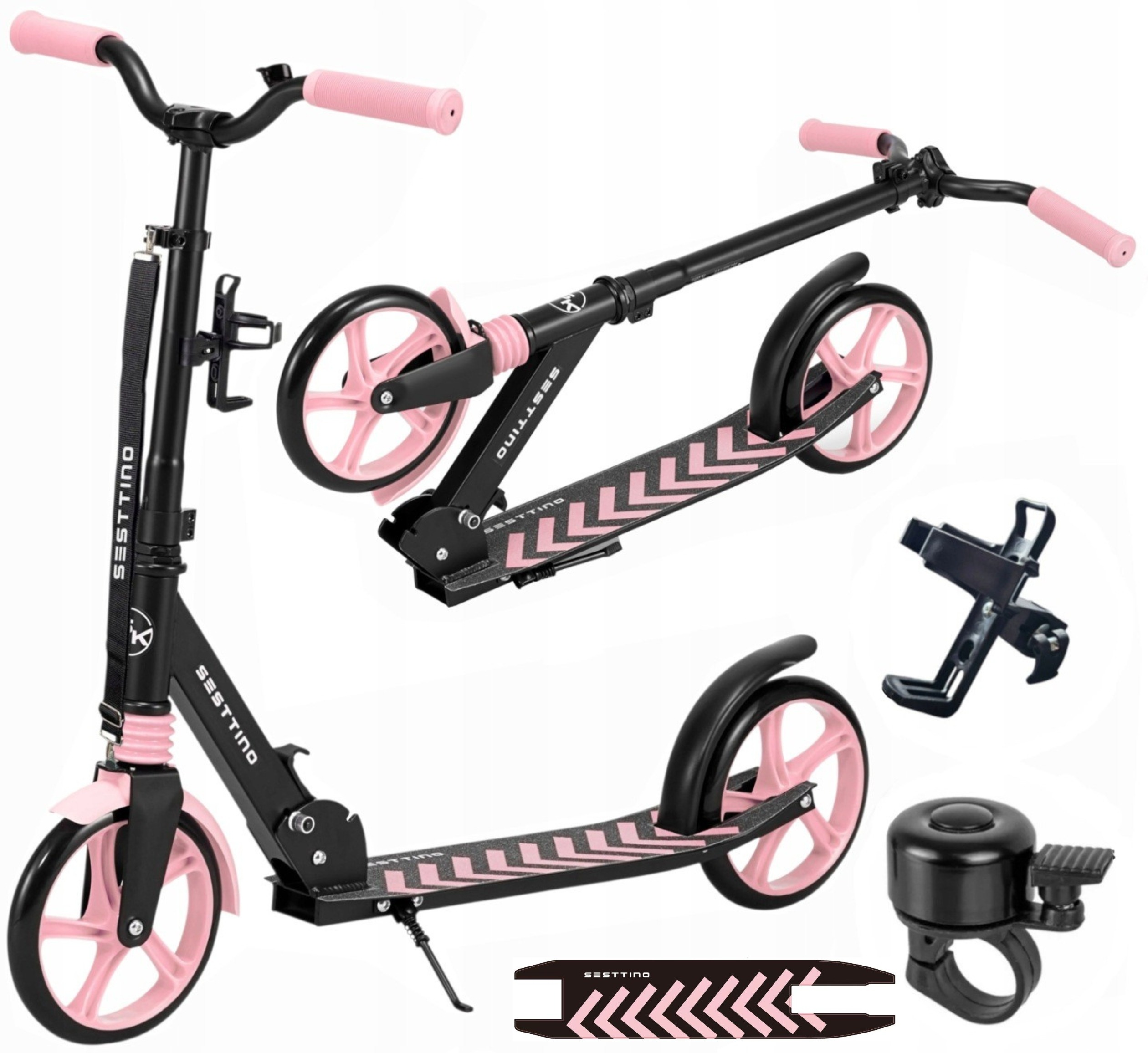 Detská mestská kolobežka Sesttino Shadow skladacia 145 mm s tlmičom nárazov, nosnosť 50 kg