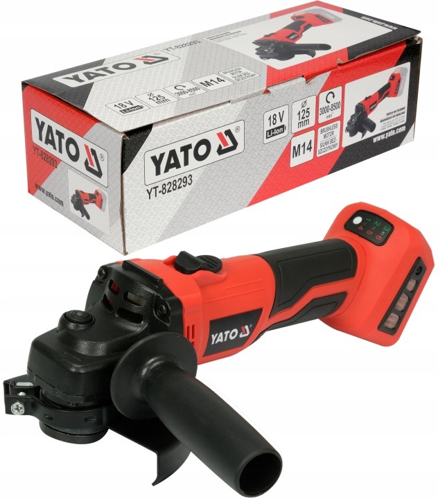 YATO YT-828293 18V bezuhlíková uhlová brúska 125 mm s reguláciou otáčok a mäkkým štartom