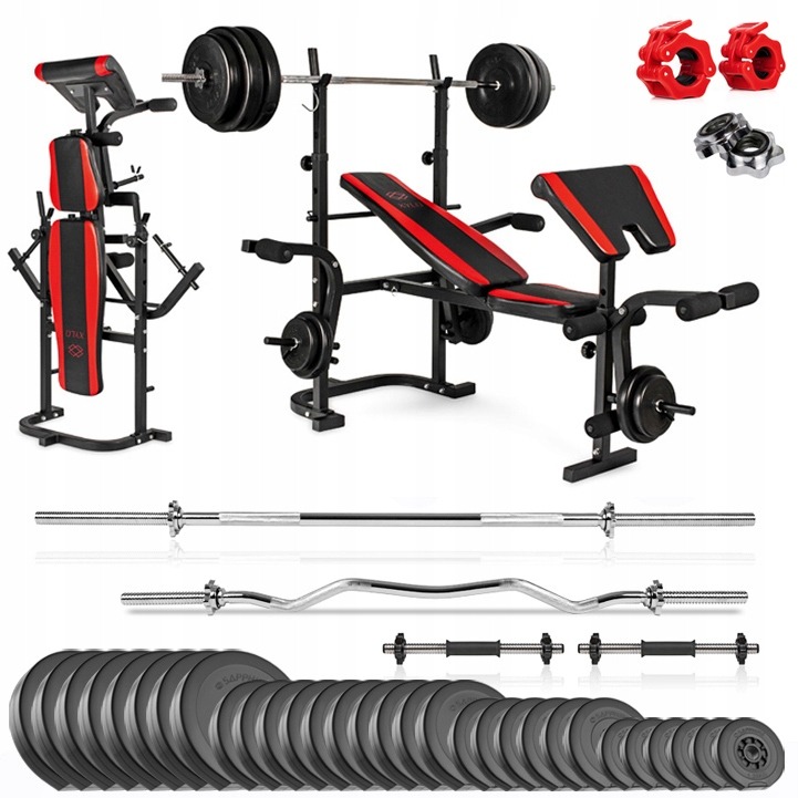 SAPPHIRE XYLO 191 kg kulturistická sada s lavicou XG-35, činkami a závažím 167 kg