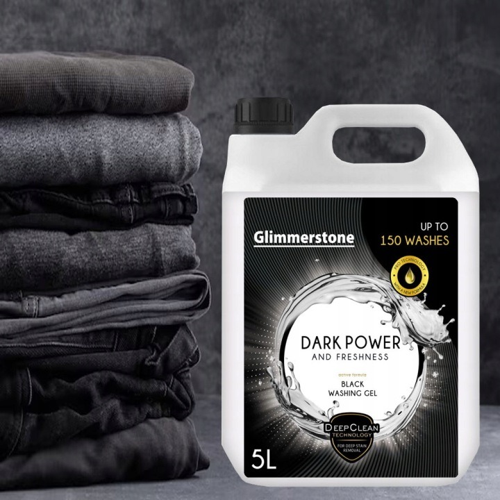 Glimmerstone Power Washing Gel Black 5 l – prací gél na čierne a tmavé oblečenie, 150 praní