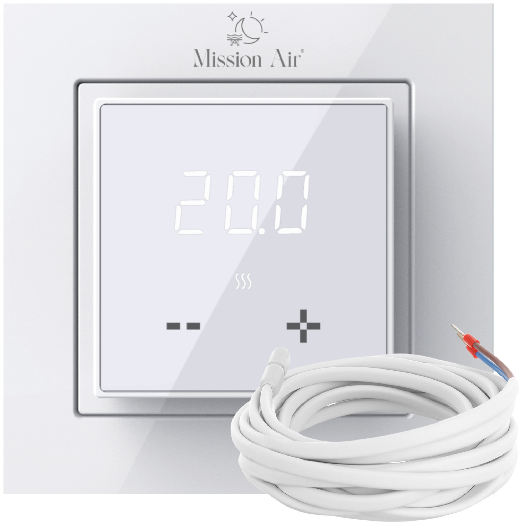 Izbový termostat Mission Air ARIES LCD 16A – digitálny regulátor teploty s dvoma snímačmi pre podlahové kúrenie