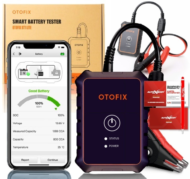 OTOFIX BT1 LITE tester autobatérií a štartovacích systémov od Autel – diagnostika 6V/12V batérií