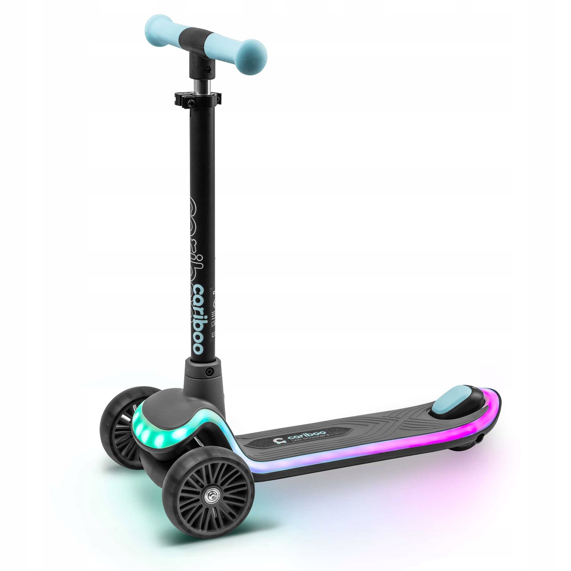 Detská trojkolesová kolobežka CARIBOO LEDstar s LED osvetlením, nastaviteľná, nosnosť 50 kg