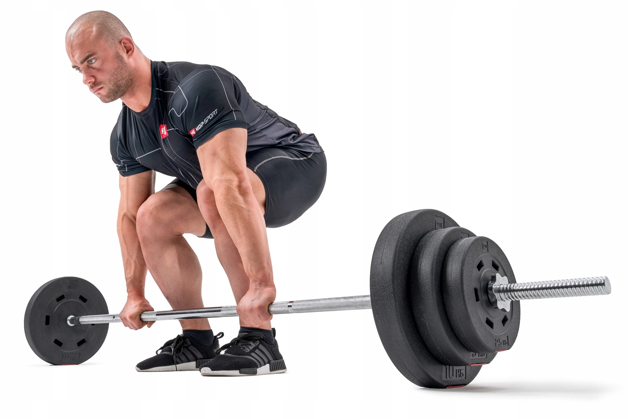Rovná závitová tyč Hop-Sport 120 cm / 30 mm, chrómovaná oceľ, 100 kg