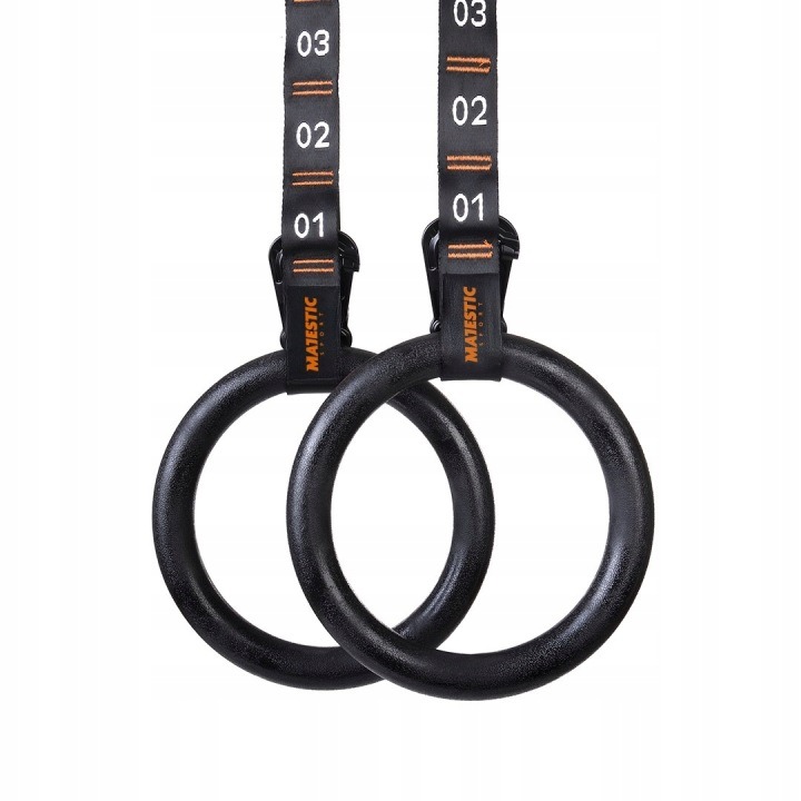 Majestic Sport RINGY gymnastické kruhy s nastaviteľnými pásmi 250 cm, nosnosť 200 kg