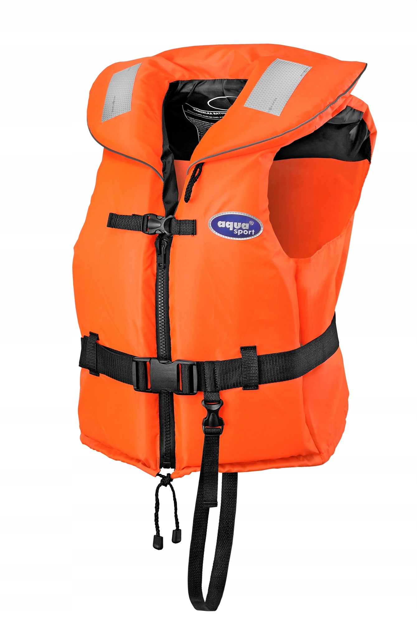 Záchranná vesta AQUA 100N XXL – kapoková vesta nad 90 kg s píšťalkou, reflexnými prvkami a zipsom