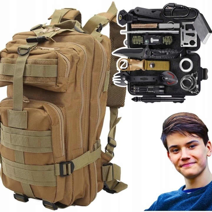 Plecak Turystyczny Wojskowy 35L + Bushcraft Survival Kit 32 dielov taktický set