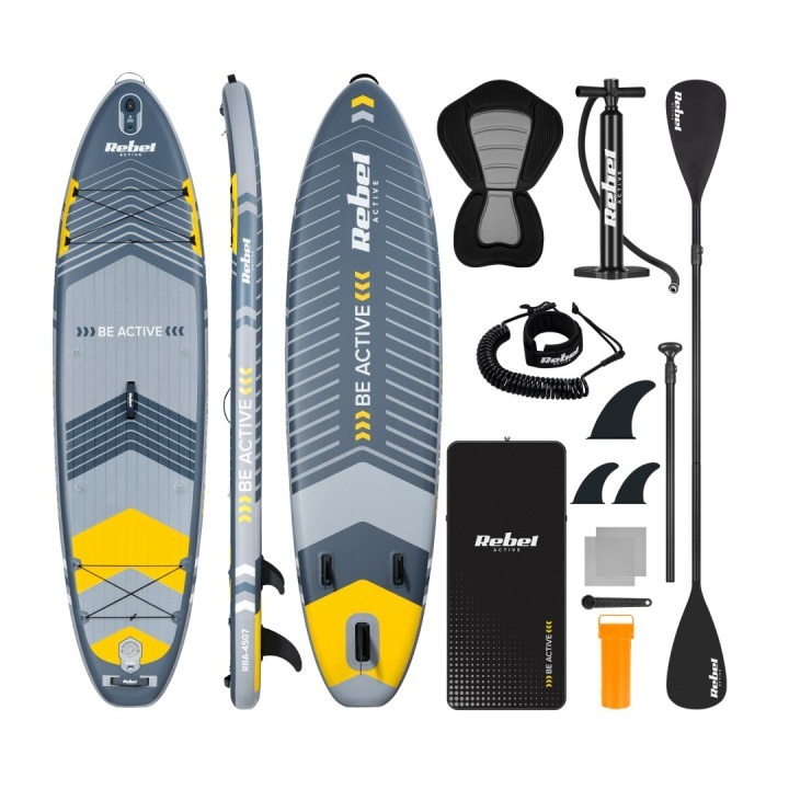 SUP doska REBEL RBA-4507 335 cm nafukovací paddleboard so sedadlom set s pádlem, pumpou a príslušenstvom