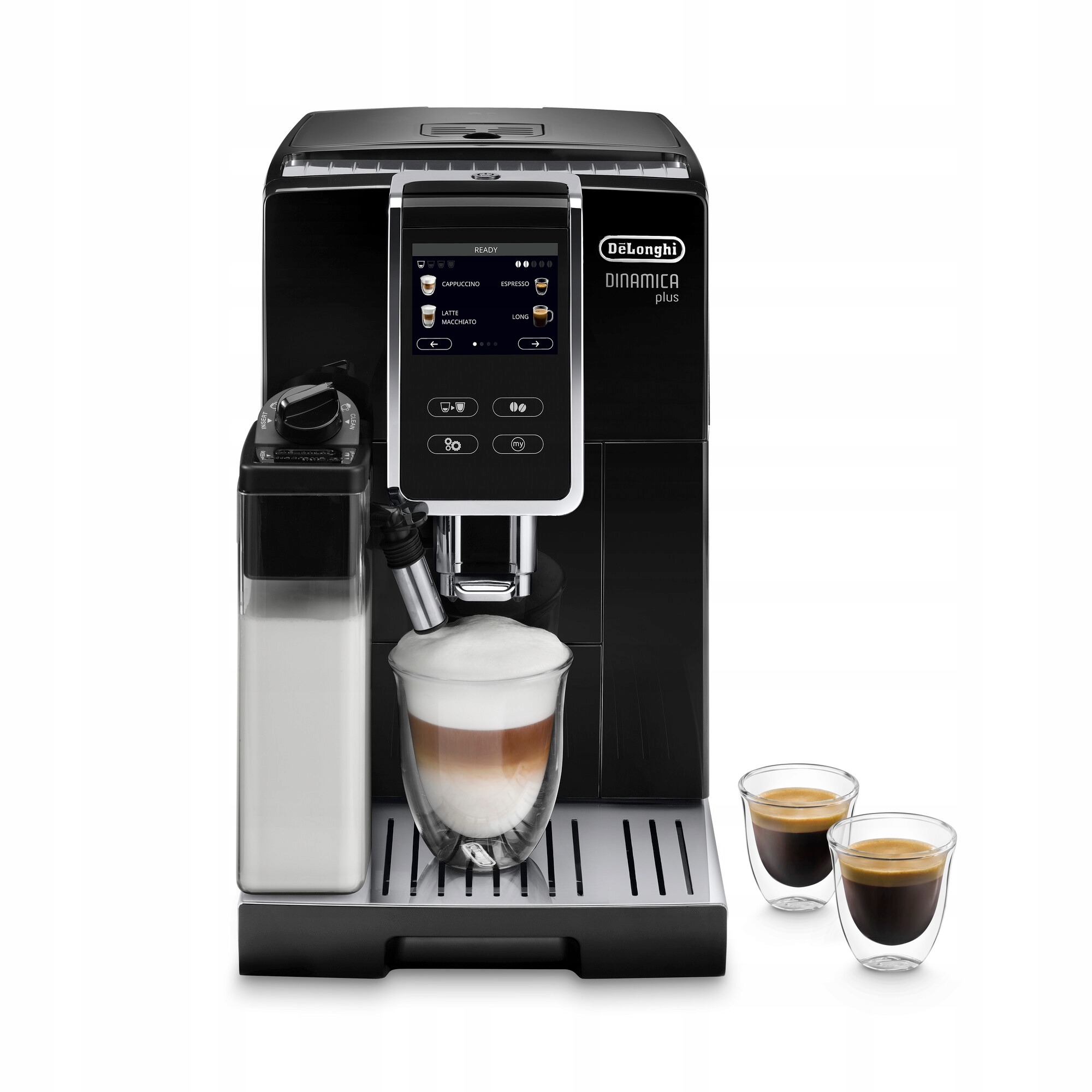 De'Longhi Dinamica Plus ECAM 370.70.B automatický kávovar – LatteCrema, dotykový displej, mlynček 13 stupňov