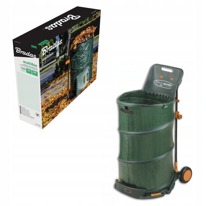 GARDEN MULTIBIN TQ-M160 skladací záhradný kôš 160 l s hrabľami na lístie, trávu a záhradný odpad
