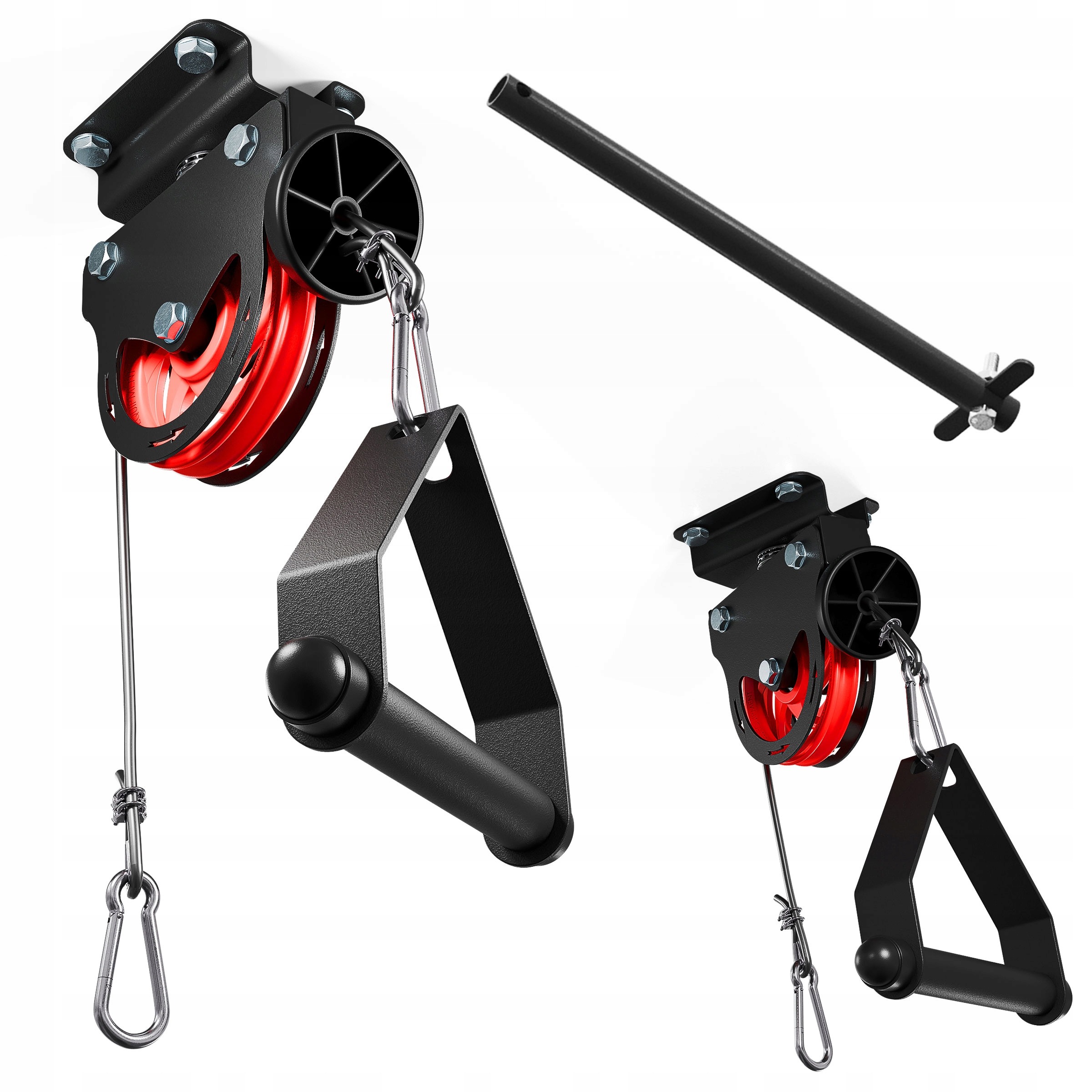 Stropná kladková brána K-SPORT KSSL055 – 2 otočné kladky, nosnosť 2×150 kg