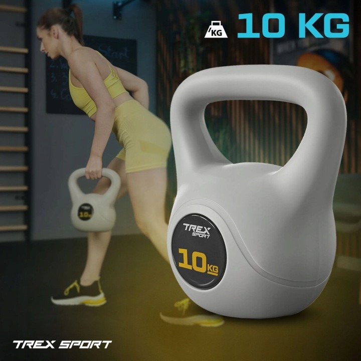 Trex Sport kettlebell 10 kg vinylový činkový závažový zvon na silový a funkčný tréning