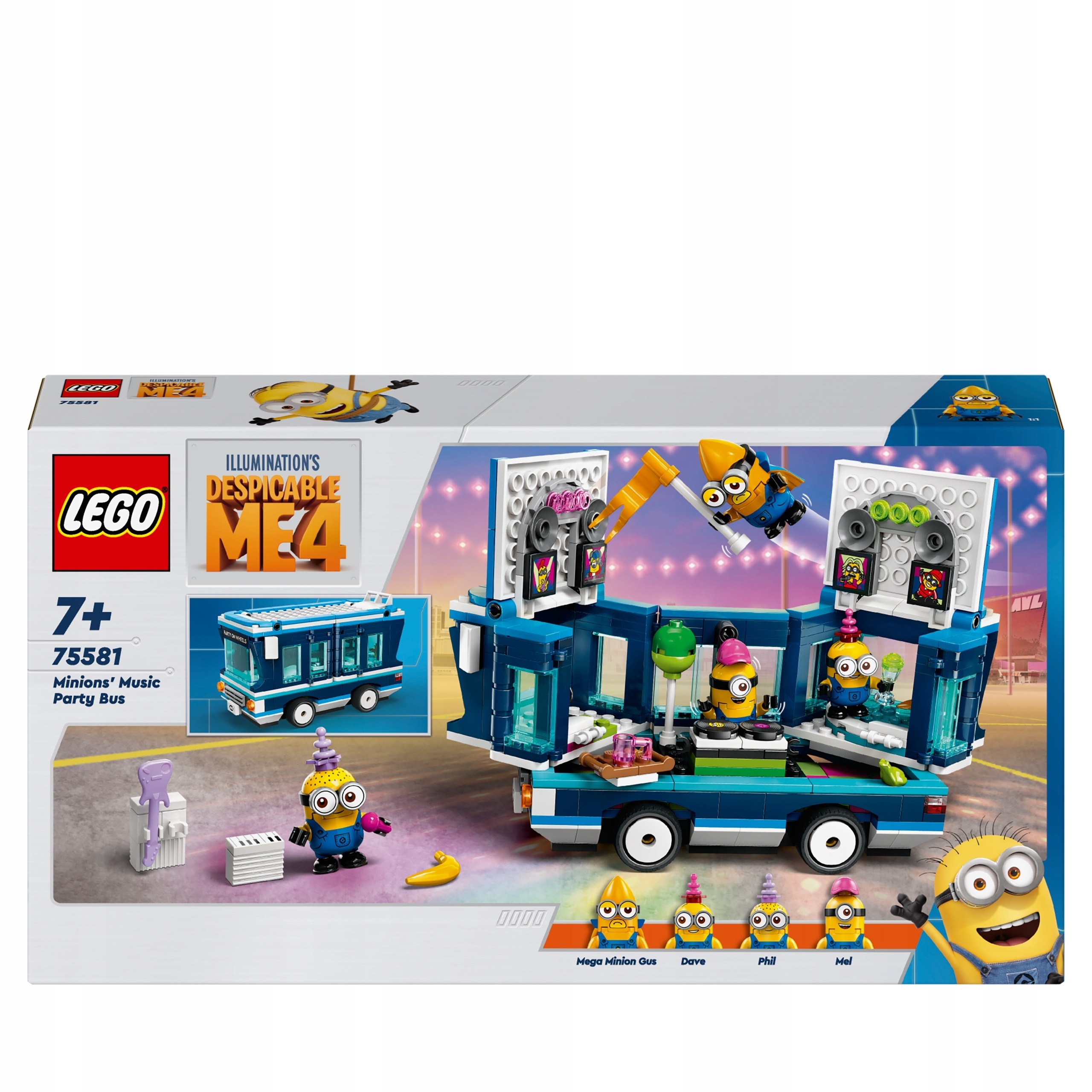 LEGO Ja, zloduch 4: Párty autobus Mimoňov 75581 – stavebnica s minifigúrkami a párty doplnkami