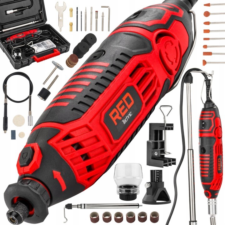 Mini priama brúska RED Technic RTMST0116 280 W, 35 000 ot./min. + 180 dielna sada príslušenstva