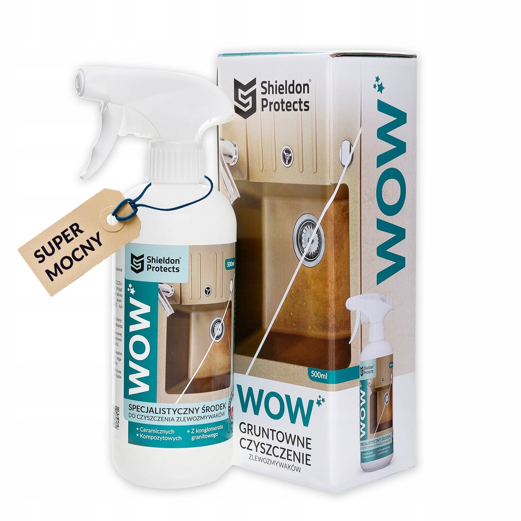 Silný čistič granitového drezu Shieldon Protects WOW 500ml