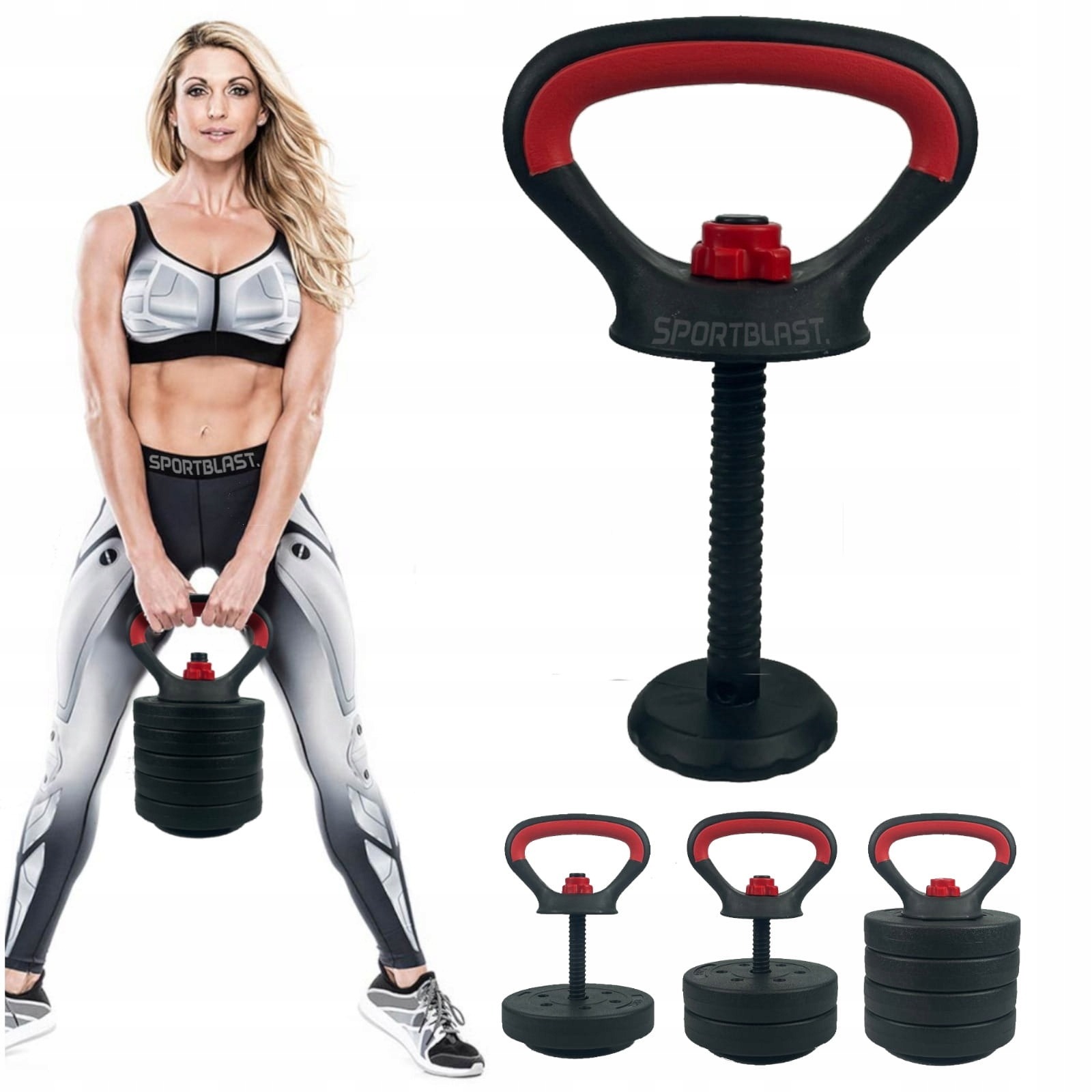 Nastaviteľný kettlebell 10 kg fitness činka s meniteľnou záťažou