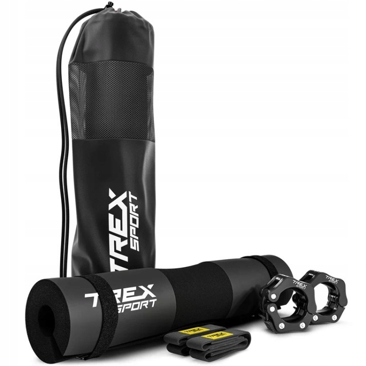 Trex Sport TX-042BPS sada 3 v 1 – penový chránič na činku, popruhy a svorky 25 mm