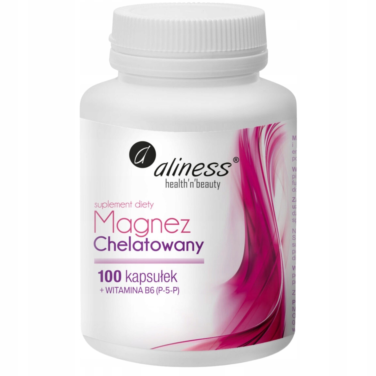 Aliness MAGNESIUM CHELATED GLYCINATE + B6 100 kapsúl Kŕče Zášklby očných viečok
