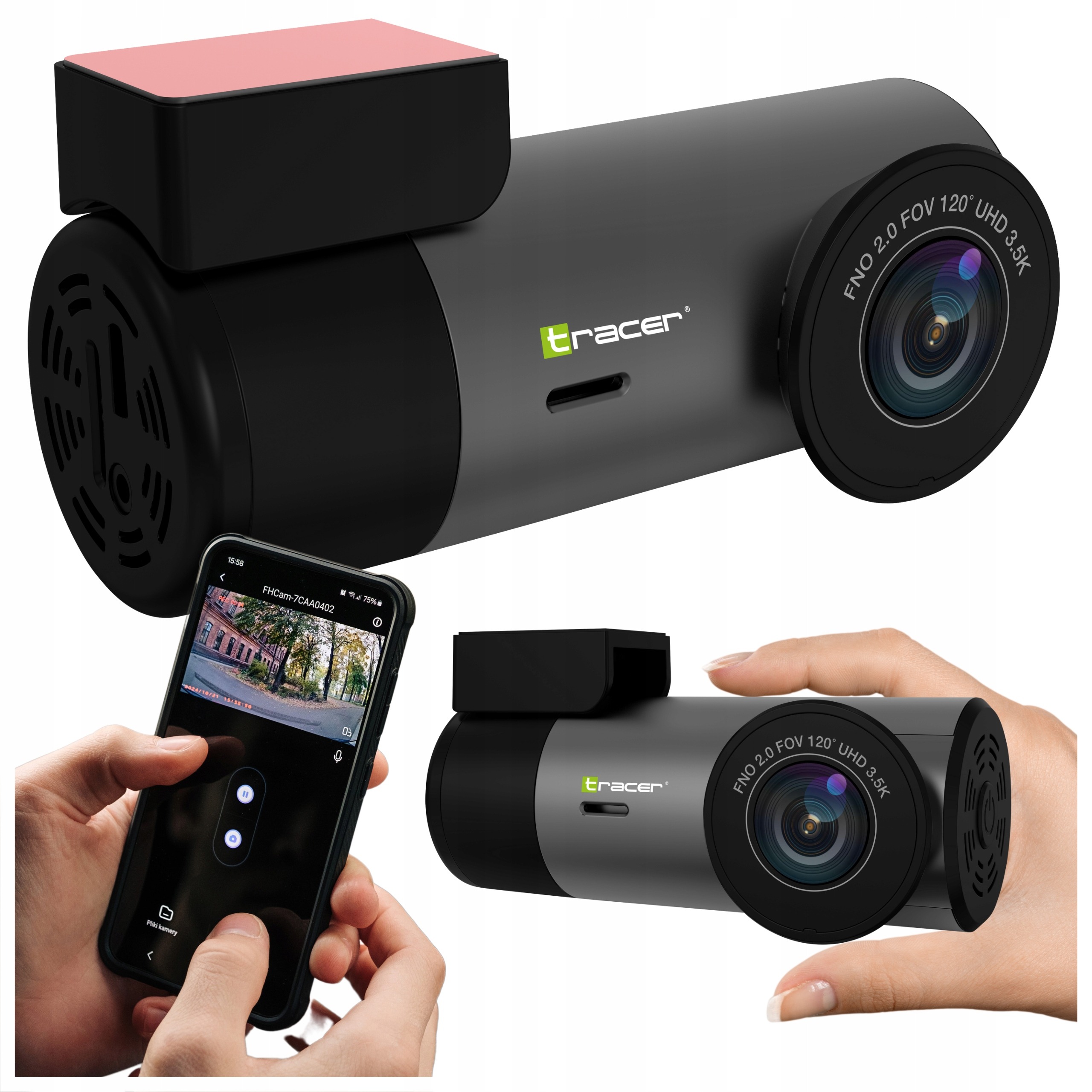 Tracer SNAP 3.5S-WF kamera do auta – videorekordér 3,5K, WiFi, G-senzor, nočný režim