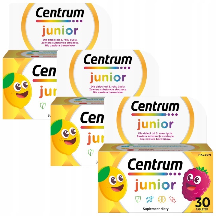 Centrum Junior multivitamín pre deti od 3 rokov 90 cmúľacích tabliet + Biofix zimný čaj zdarma – vitamíny a minerály