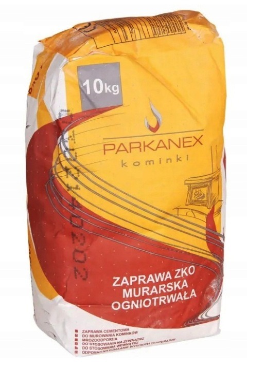 Parkanex ZKO ohňovzdorná murovacia malta 10 kg do 1000 °C na krby, grily a ohniská