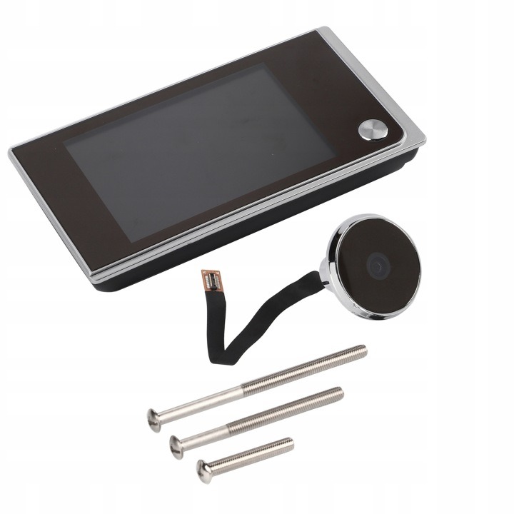 Elektronické dverové kukátko s kamerou a 3,5" LCD displejom, 120°, biele