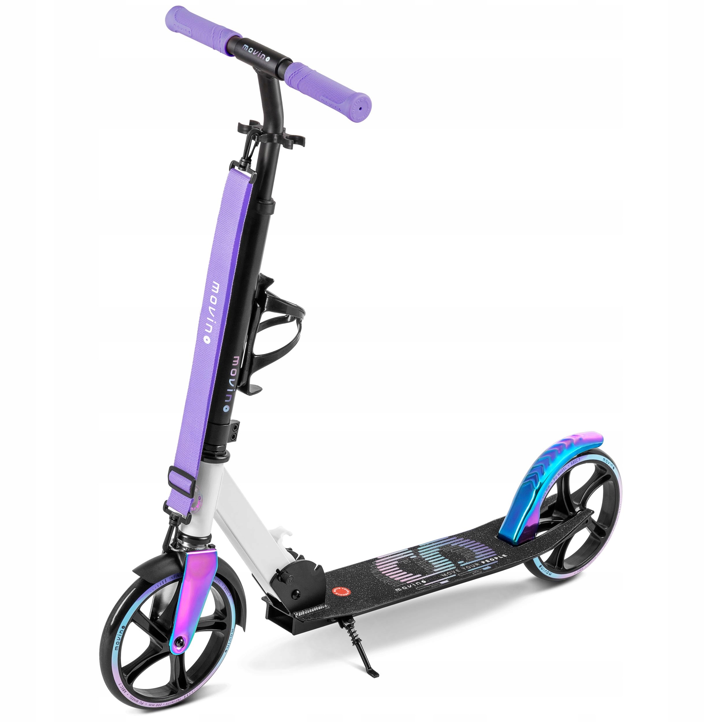 Detská mestská kolobežka MOVINO Infinity chrómová skladacia 200 mm ABEC-7 do 100 kg