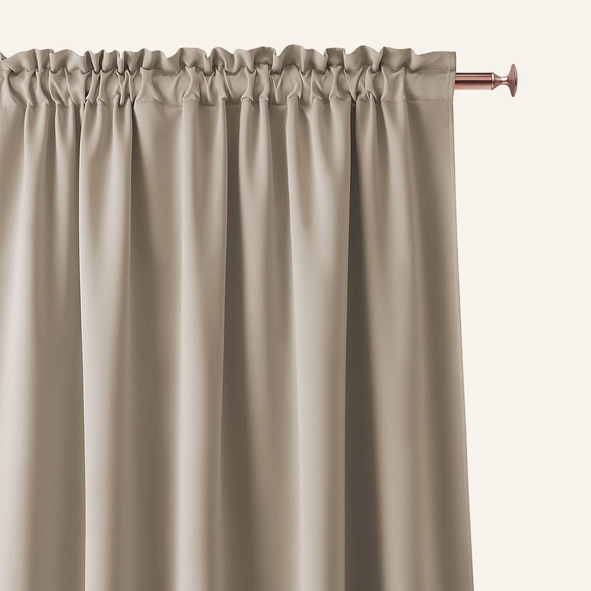 Room99 Aura béžový záves 140 × 240 cm – zatemňovací záves na páske a tuneli, matný polyester