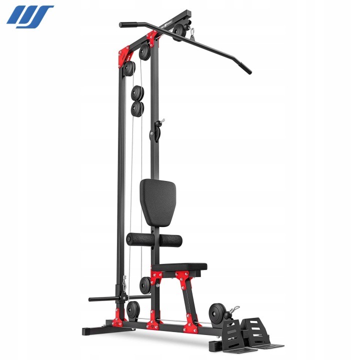 Kladkový posilňovací stroj Marbo Sport MH-W106 2.0, horná, stredná a spodná kladka, nosnosť 120 kg