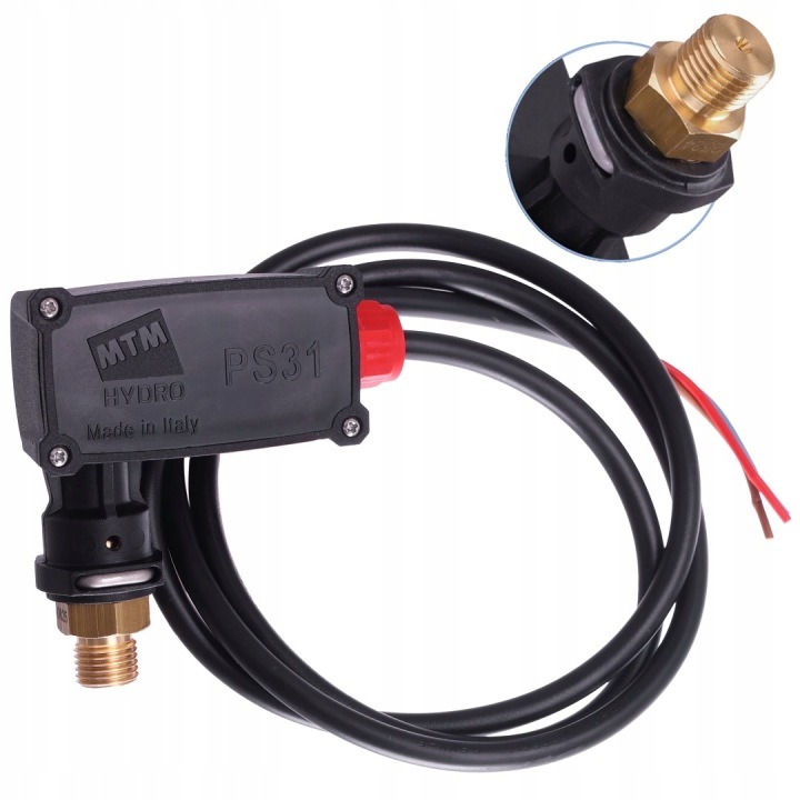 Tlakový spínač MTM Hydro PS31 1/4" 25–280 bar, 250 V, 16 A, IP55 pre vysokotlakové čističe