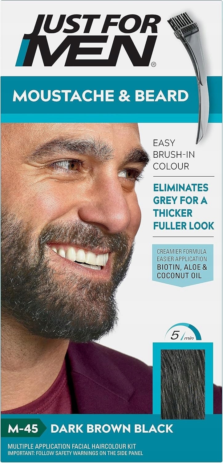 Just For Men Mustache & Beard farba na bradu a fúzy – prirodzené krytie šedín za 5 minút