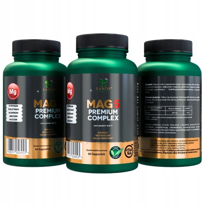 MAG5 Premium Complex 1700 mg – 5 foriem horčíka vrátane citrátu a bisglycinátu