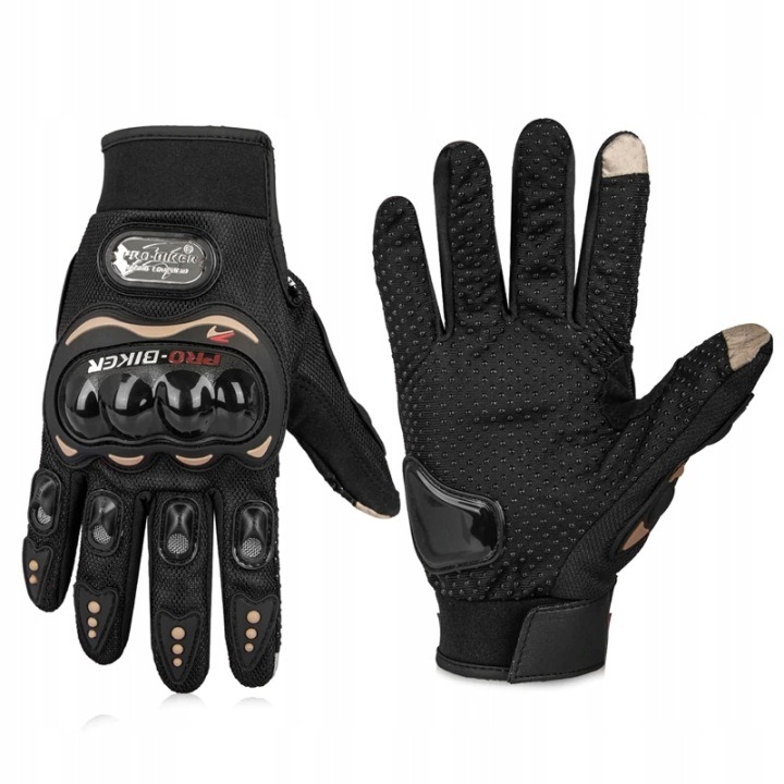 Rukavice pro-biker motocross touch rukavice čierne xl