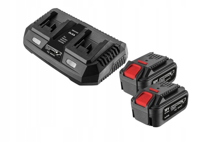 GRAPHITE Energy+ 18V sada 2× 4Ah Li-Ion batéria + dvojitá nabíjačka 58GE134