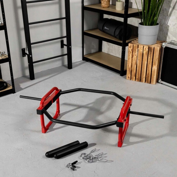 Hop-Sport HS-OT143-50 oceľová hex trap tyč na mŕtvy ťah 143 cm, 25/50 mm, 250 kg