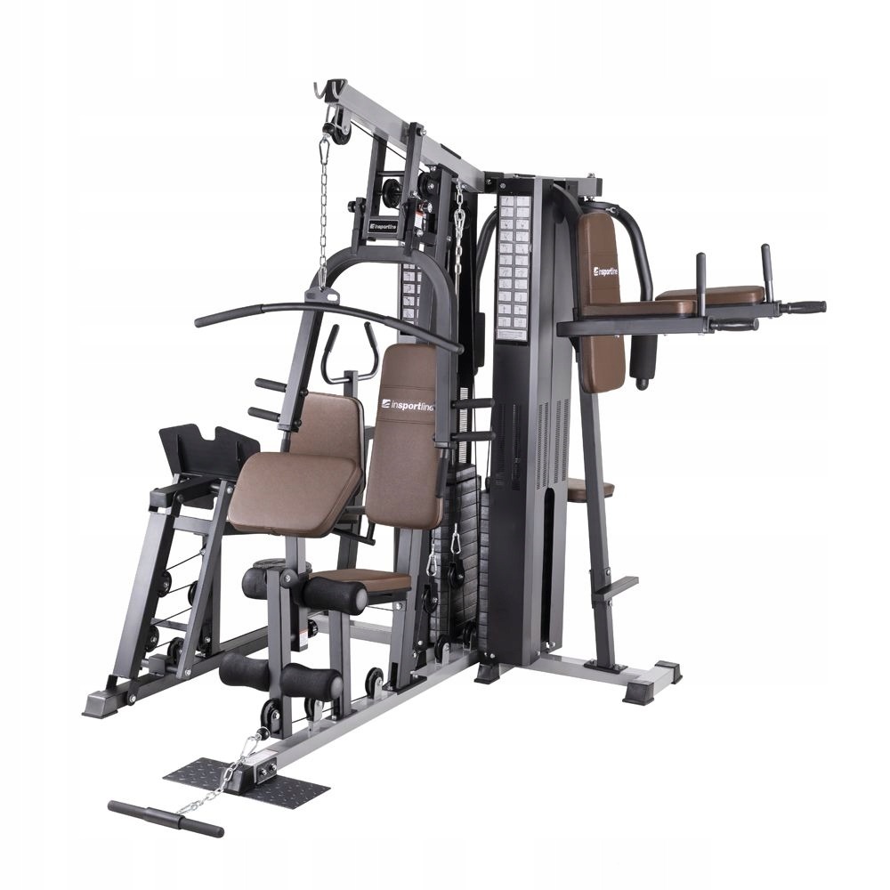 Multifunkčná posilňovacia veža inSPORTline ProfiGym C300, 60 kg, leg press, kladky + podložka