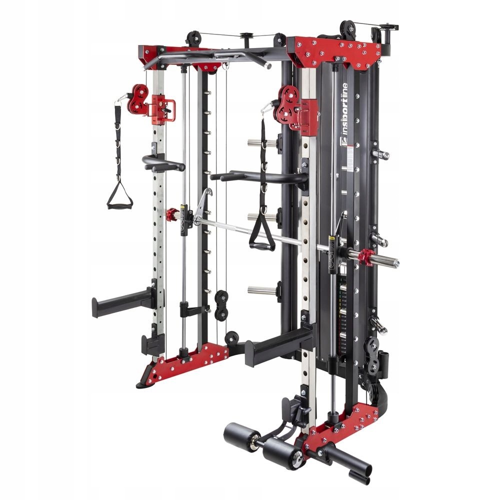 Smithov stroj inSPORTline Cable Column CC600, 2 × 90,5 kg, kladky, hrazda a bradlá + podložka