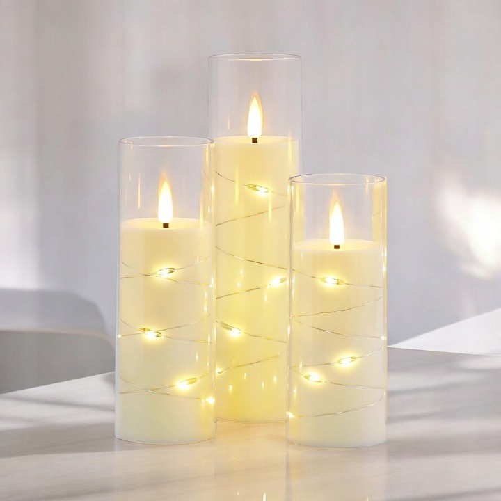 LED sviečky na batérie s efektom plameňa 11 cm – sada 6 ks