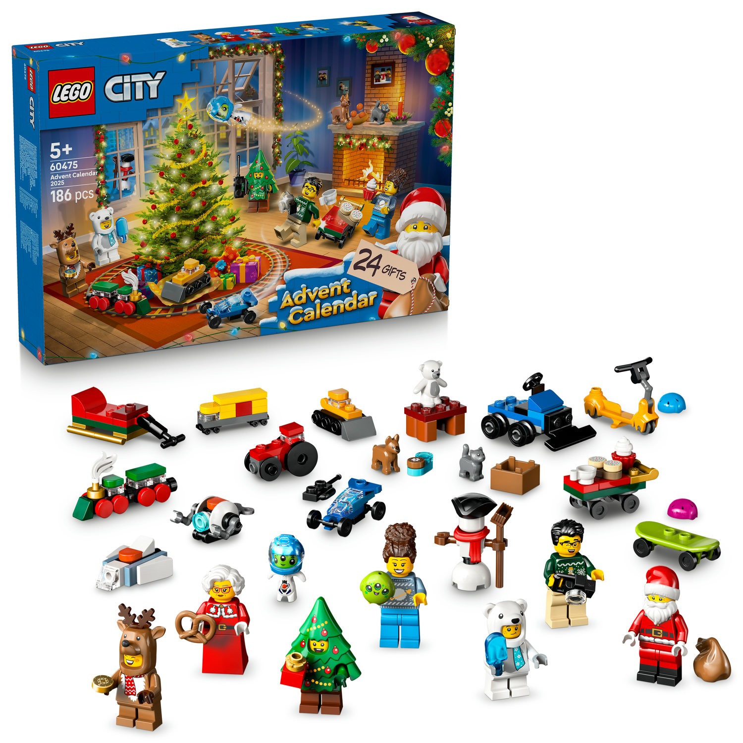 LEGO City 60475 Adventný kalendár 2025 – 24 vianočných prekvapení, minifigúrky a mini modely